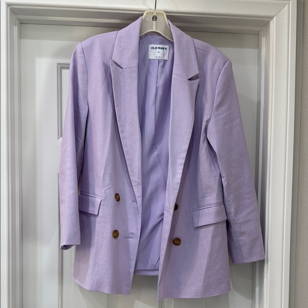 Old Navy Lavender Double-Breasted Blazer